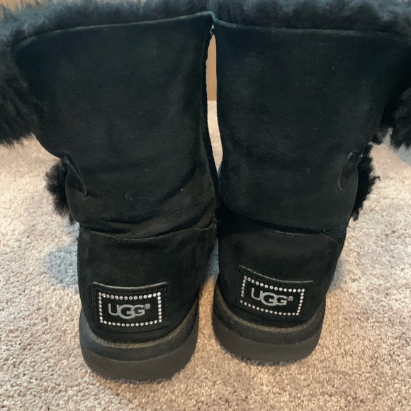 UGG Black Suede Boots with Logo - Picture 2 of 7